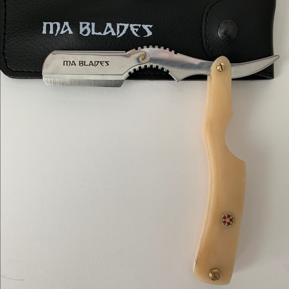 New Bone Handle Pro Straight Razor/20 Razors - Picture 4 of 4
